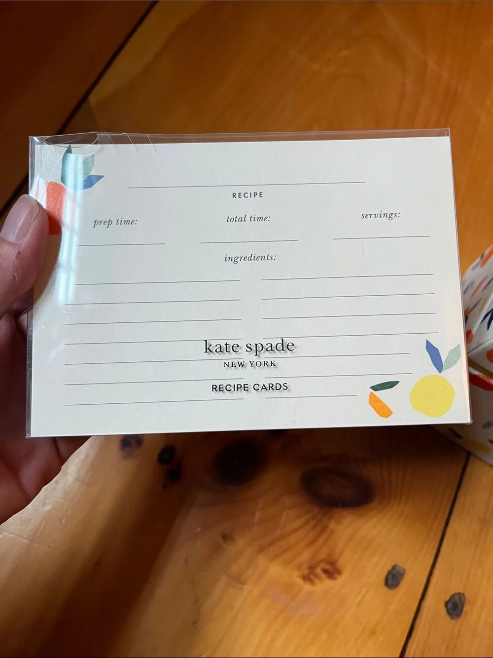 Unused! KATE SPADE Recipe Box + Recipe Cards w/Dividers